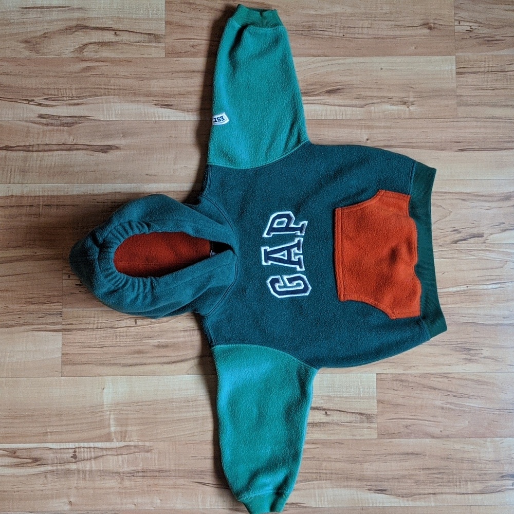 Gap Baby Pullover Hoodie 18-24 mo. Green/ Orange